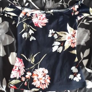 Blue and flowers top